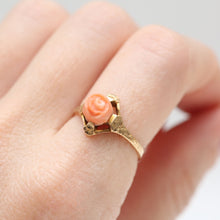 Load image into Gallery viewer, 10k Coral Rose Ring
