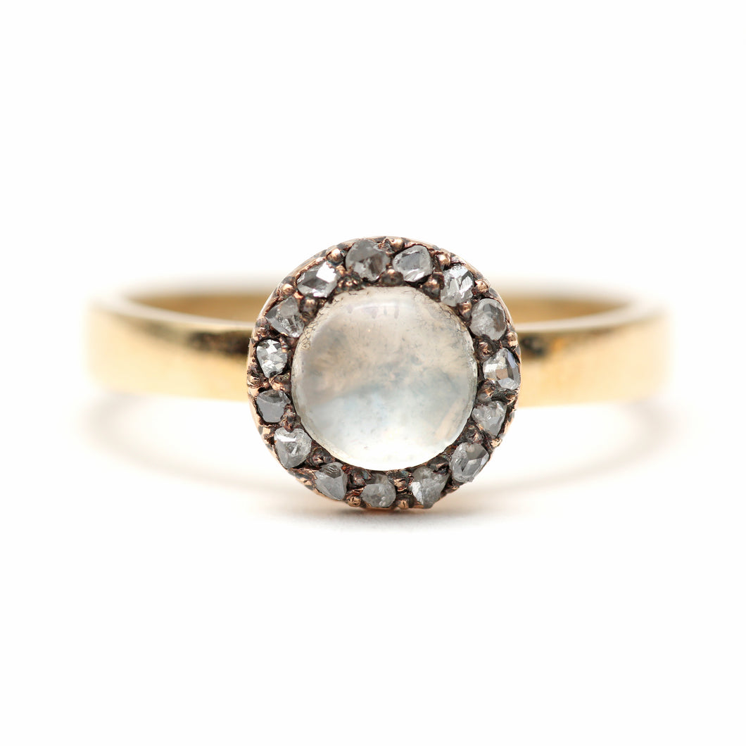 14k Moonstone Diamond Ring