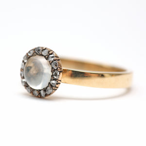 14k Moonstone Diamond Ring