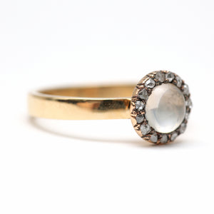 14k Moonstone Diamond Ring