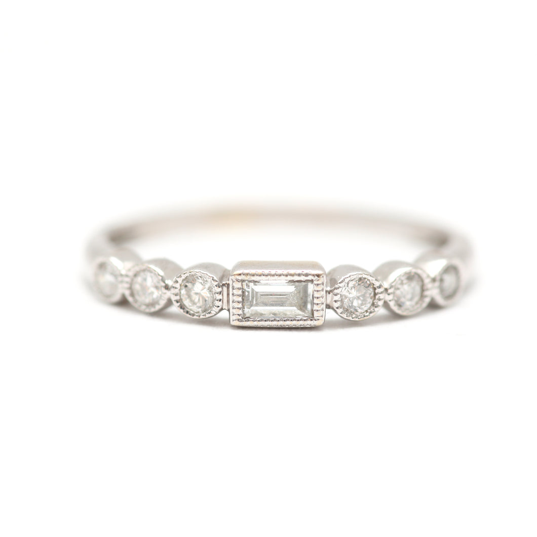 14k Milgrain Baguette Band