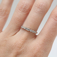 Load image into Gallery viewer, 14k Milgrain Baguette Band
