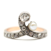 Laden Sie das Bild in den Galerie-Viewer, SOLD TO L***18k Dreamy Art Nouveau Toi et Moi Rose Cut Diamond Ring
