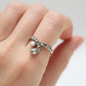 SOLD TO L***18k Dreamy Art Nouveau Toi et Moi Rose Cut Diamond Ring