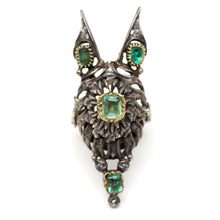 Load image into Gallery viewer, Victorian Emerald Wolf Ring
