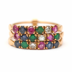 18k Multigem Harem Ring