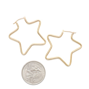 10k Star Hoop Earrings