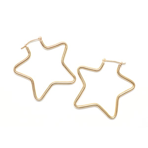 10k Star Hoop Earrings