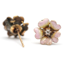 Laden Sie das Bild in den Galerie-Viewer, 14k Enamel Cherry Blossom Earrings
