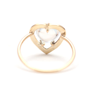 14k Victorian Moonstone Heart Ring