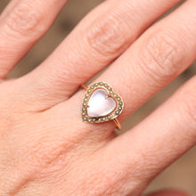 Load image into Gallery viewer, 14k Victorian Moonstone Heart Ring
