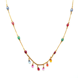 18k Briolette Rainbow Necklace