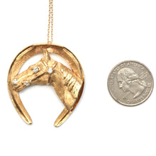 Load image into Gallery viewer, Giant 14k Diamond Equestrian Pendant
