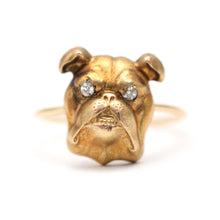 Laden Sie das Bild in den Galerie-Viewer, 14k Diamond Bull Dog Conversion Ring
