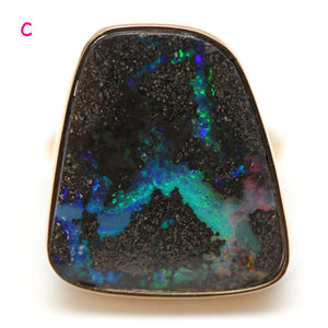 THREE LEFT***14k Chunky Space Boulder Opal Rings