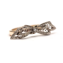 Load image into Gallery viewer, 14k Art Deco Diamond Bow Ring
