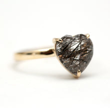 將圖片載入圖庫檢視器 14k Rutile Quartz Heart Ring
