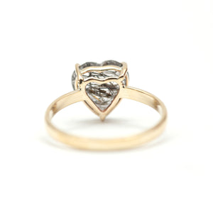 14k Rutile Quartz Heart Ring