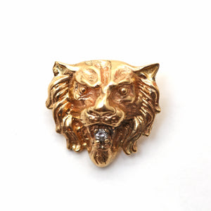 14k Diamond Lion Pendant