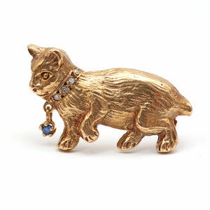 14k Victorian Kitten Brooch