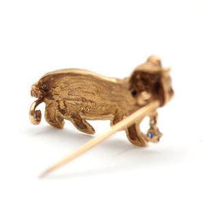 14k Victorian Kitten Brooch