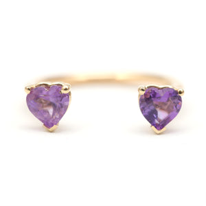 14k Heart Cuff Ring