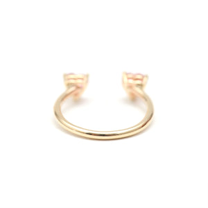14k Heart Cuff Ring