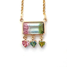 Load image into Gallery viewer, 14k Tricolor Tourmaline Necklace
