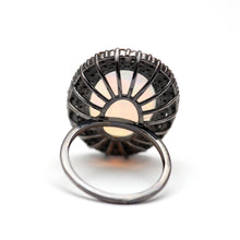 將圖片載入圖庫檢視器 LAST ONE***Large Silver Opal Diamond Ring
