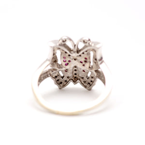 10k Diamond Ruby Butterfly Ring