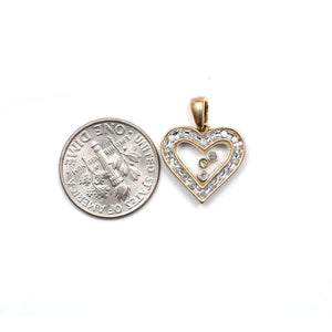 10k Diamond Heart Shaker Pendant