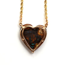 將圖片載入圖庫檢視器 SOLD TO M***14k Yowah Boulder Opal Heart Necklace
