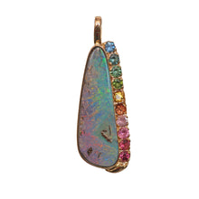 Laden Sie das Bild in den Galerie-Viewer, 14k Rainbow Boulder Opal Pendant
