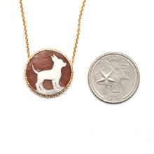 Load image into Gallery viewer, 14k Chihuahua Cameo Necklace
