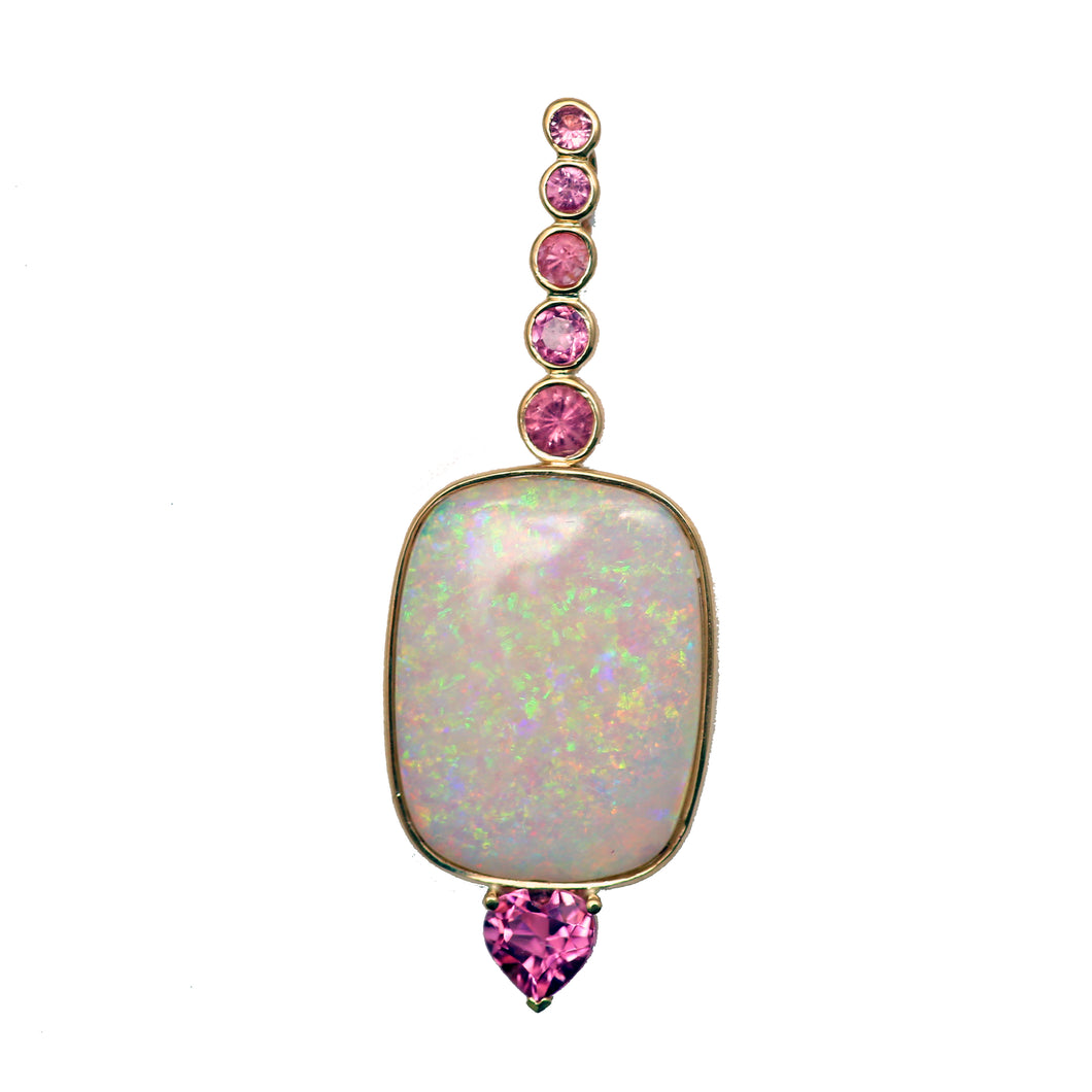 14k Brazilian Opal Tourmaline Pendant
