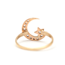 Load image into Gallery viewer, 10k Victorian Rose Cut Diamond Celestial Ring
