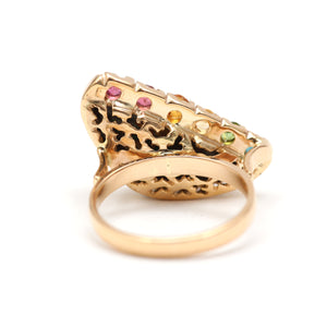 14k Rainbow Boulder Opal Ring Mini