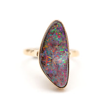 Laden Sie das Bild in den Galerie-Viewer, 14k Boulder Opal Supernova Ring
