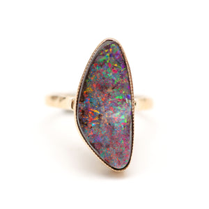 14k Boulder Opal Supernova Ring