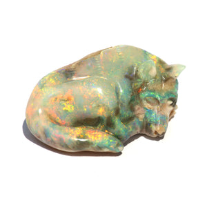 50.5ct Opal Dog Carving