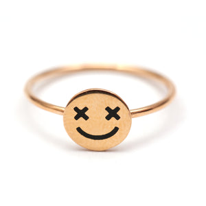 Art Youth Society 18K Enamel Crazy Eye Smiley Ring