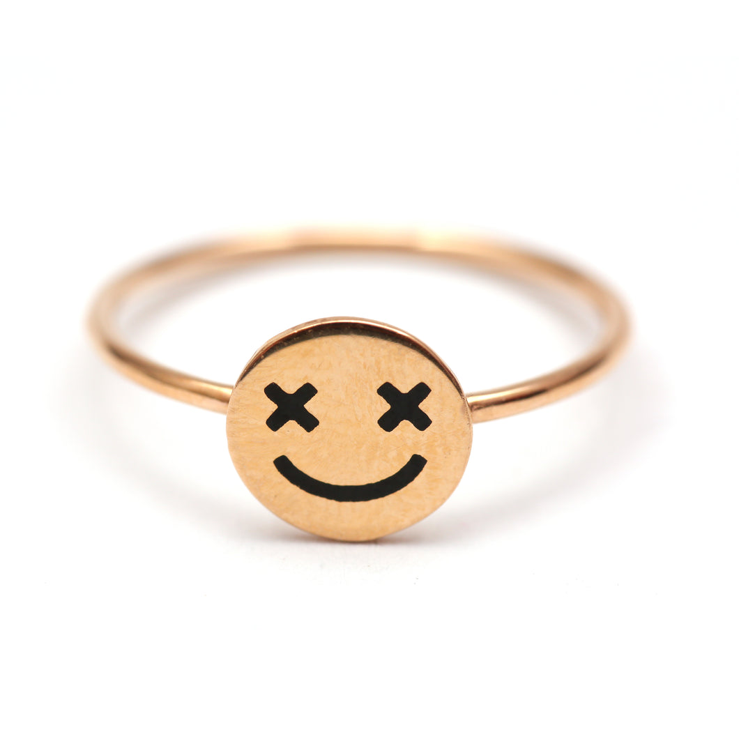 Art Youth Society 18K Enamel Crazy Eye Smiley Ring