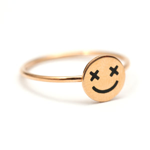 Art Youth Society 18K Enamel Crazy Eye Smiley Ring