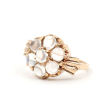 將圖片載入圖庫檢視器 10k Rainbow Moonstone Cluster Ring

