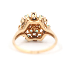 Load image into Gallery viewer, 10k Emerald Diamond Starburst Ring
