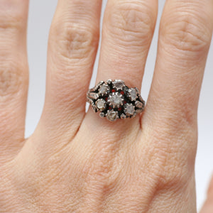 14k Antique Diamond Cluster Ring