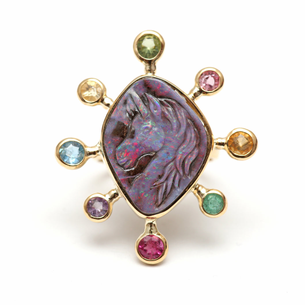 18k Opal Unicorn Ring