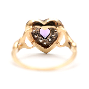 15k Rose Cut Diamond Heart Ring