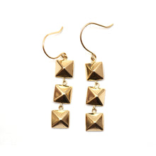 Load image into Gallery viewer, 14k Pyramid Earrings
