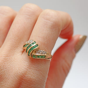 10k Emerald Diamond Ring